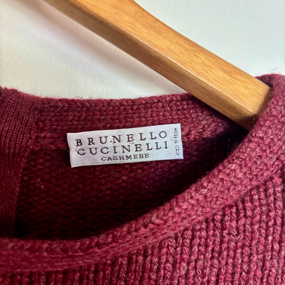 Brunello Cucinelli Women's Deep Red Cashmere Sweater